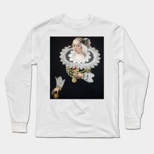 Lady of the Middle Ages holding a flower Long Sleeve T-Shirt